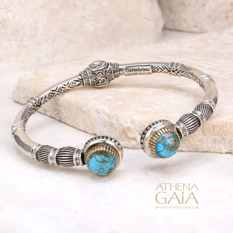 Pop Rocks Kiklos Open Hinged Bracelet - 18k Gold & Sterling Silver Bracelet