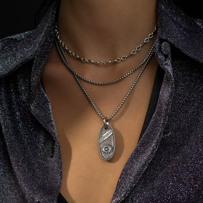 Evil Eye Talisman Silver Pendant - Sterling Silver Pendant