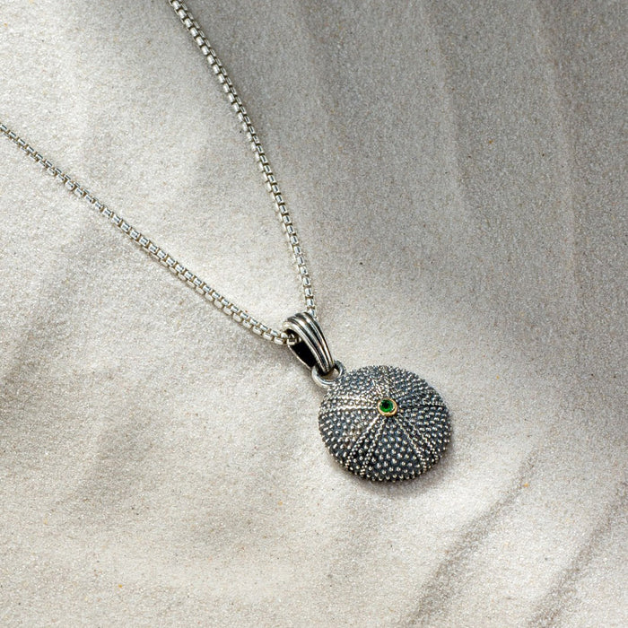 sea urchin pendant in the sand