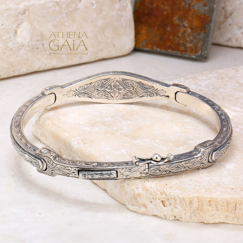 Alexander Coin Bracelet- 18k Gold and Sterling Silver - Flex Bangle Bracelet