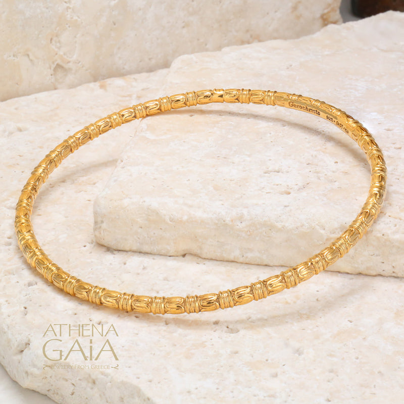 Kassandra 6525 Bracelet - Gold Plated Sterling Silver - Solid Bangle Bracelet