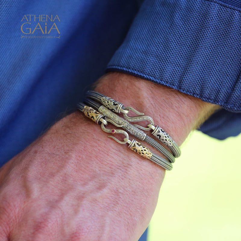 Silver Wrist Collar Strap Bracelet - Sterling Silver Bracelet