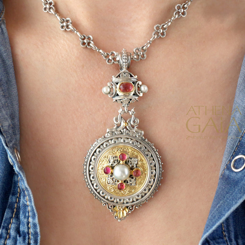 The Mediterranean Enhancer - 18k Gold & Sterling Silver Pendant