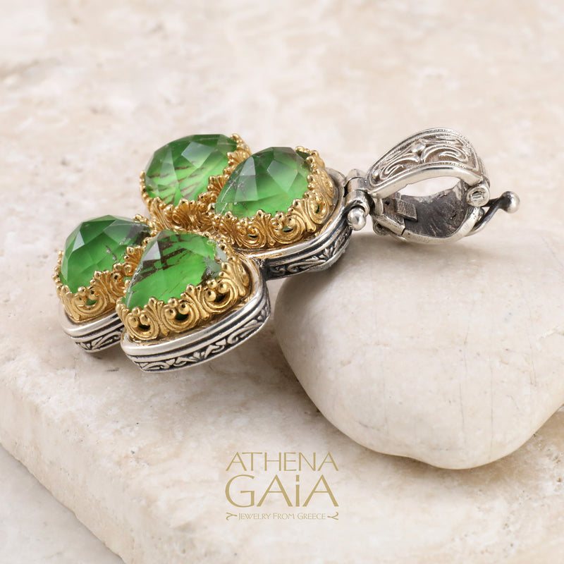 Pop Rocks Iris Bezel Triangle Cross - Gold Plated Sterling Silver