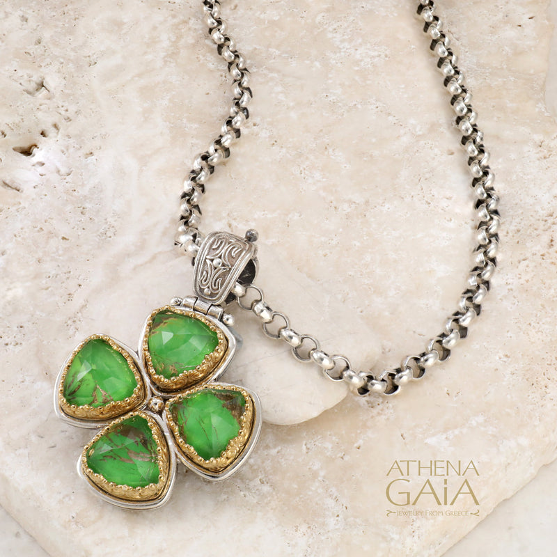 Pop Rocks Iris Bezel Triangle Cross - Gold Plated Sterling Silver