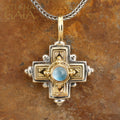 Rustic Stone Cross (Small) - 18k Gold & Sterling Silver - Greek Cross (In-Stock)