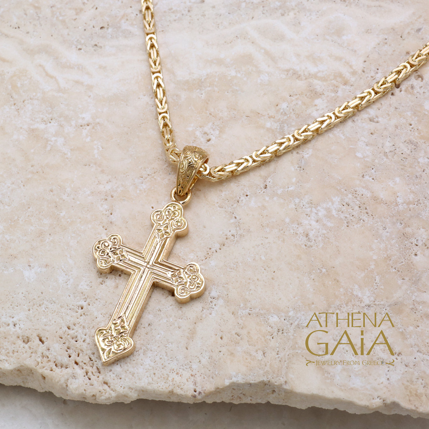 18k Gold Classic Orthodox Cross by Gerochristo — Athena Gaia