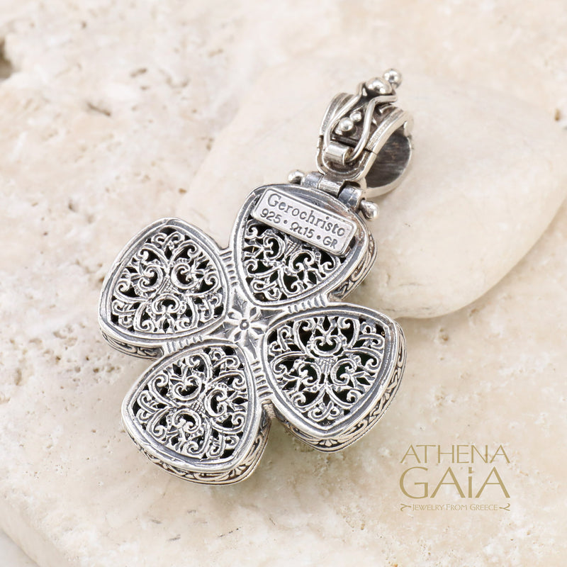 Pop Rocks Iris Bezel Triangle Cross - Gold Plated Sterling Silver