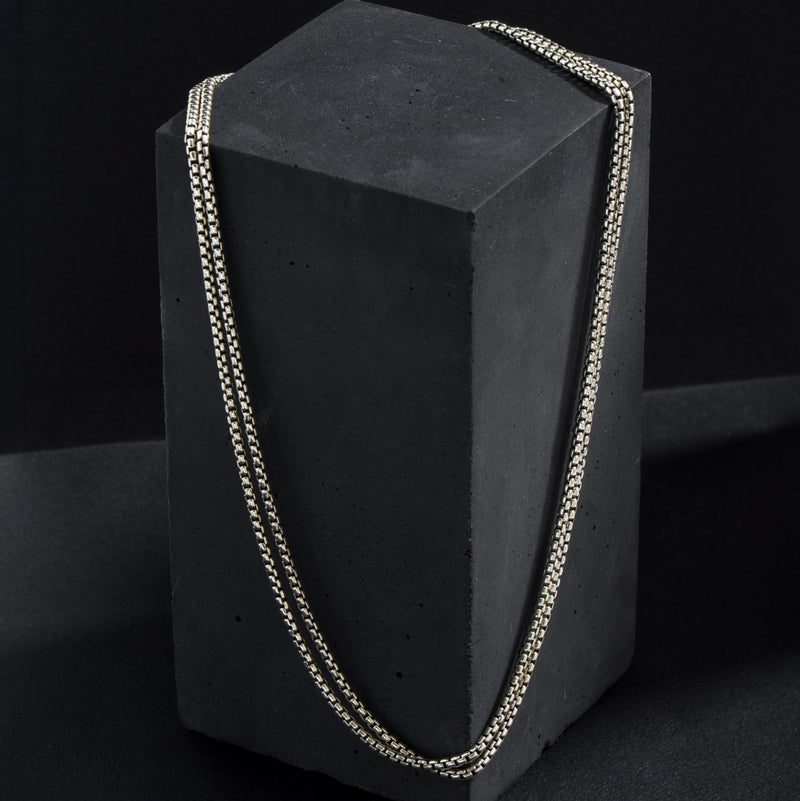 Double Box Chain - Sterling Silver - Venetian Chain