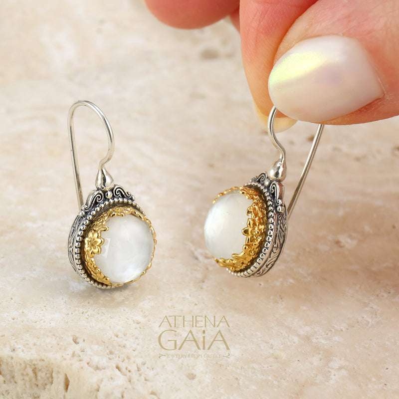 Pop Rocks Dione Round Earrings - Gold Plated Sterling Silver