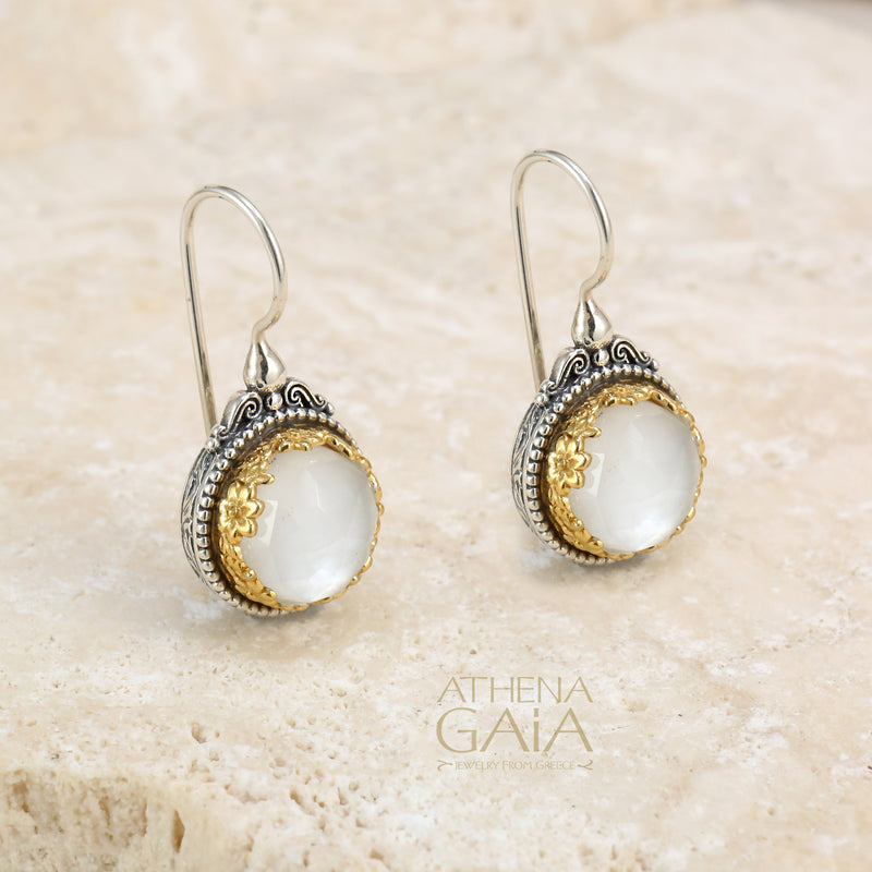 Pop Rocks Dione Round Earrings - Gold Plated Sterling Silver