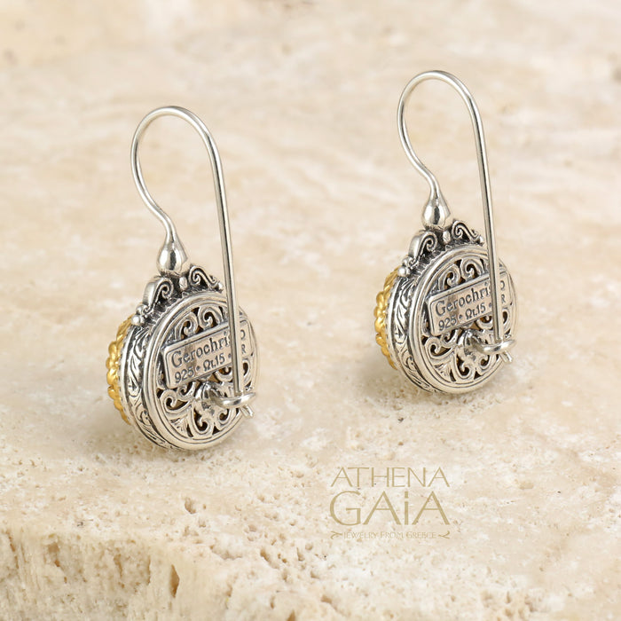 Pop Rocks Dione Round Earrings - Gold Plated Sterling Silver