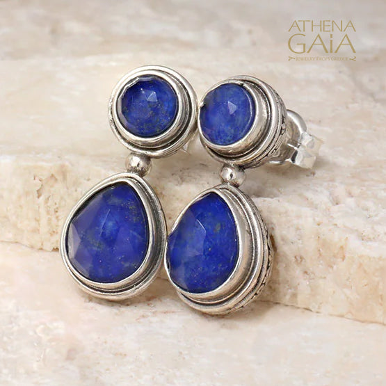 Pop Rocks Double Stone Drop Earrings - Sterling Silver Earrings