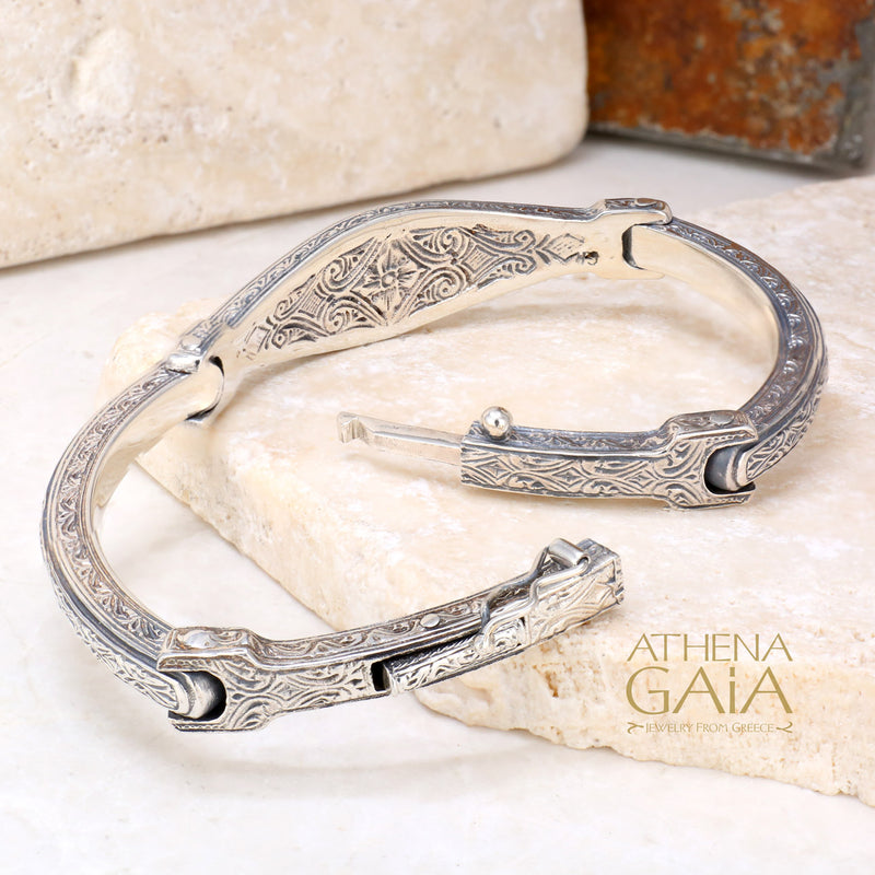 Alexander Coin Bracelet- 18k Gold and Sterling Silver - Flex Bangle Bracelet