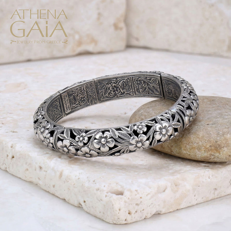 Harmony Hinged Bracelet - Sterling Silver - Cuff Bracelet