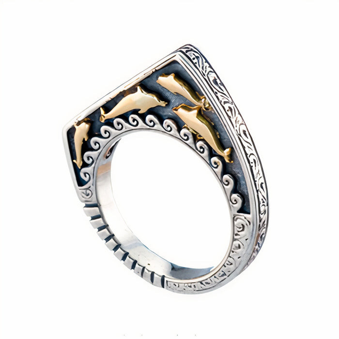 Dolphin Waves Ring