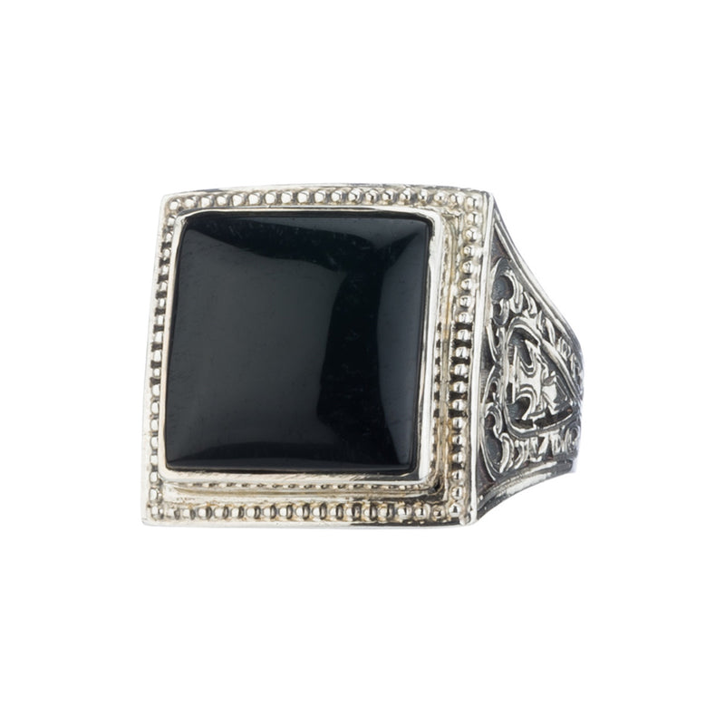 Men’s Classic Square Ring - Sterling Silver Ring - Club Ring