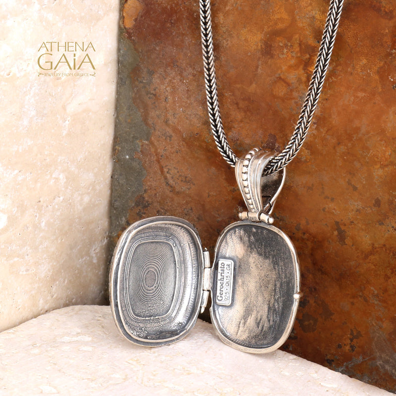 Silver Barrel Locket Pendant - Sterling Silver Pendant