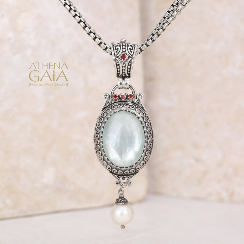 Pop Rocks Synergy Oval Pearl Drop Pendant - Sterling Silver Pendant