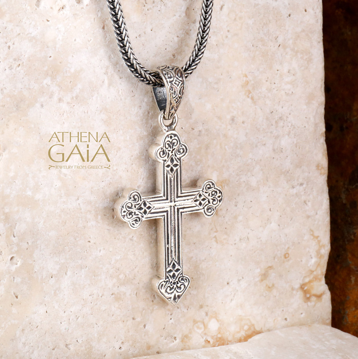 Orthodox Cross (Large) - Sterling Silver - Orthodox Cross Necklace