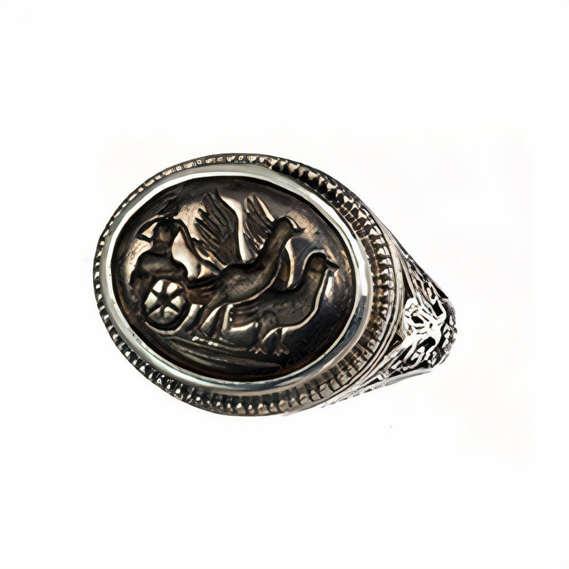 Aether's Flight Ring - Sterling Silver Ring - Signet Ring