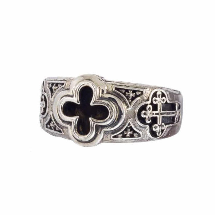 Odysseus Open Crosses Silver Band Ring