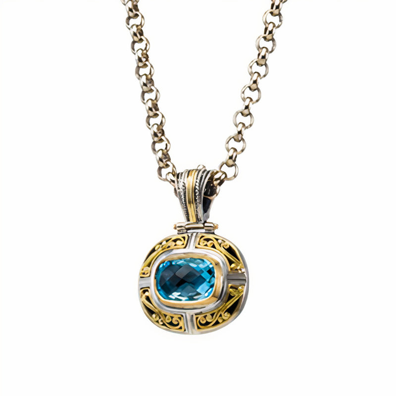 Athenian Stone Pendant - 18k Gold & Sterling Silver Pendant