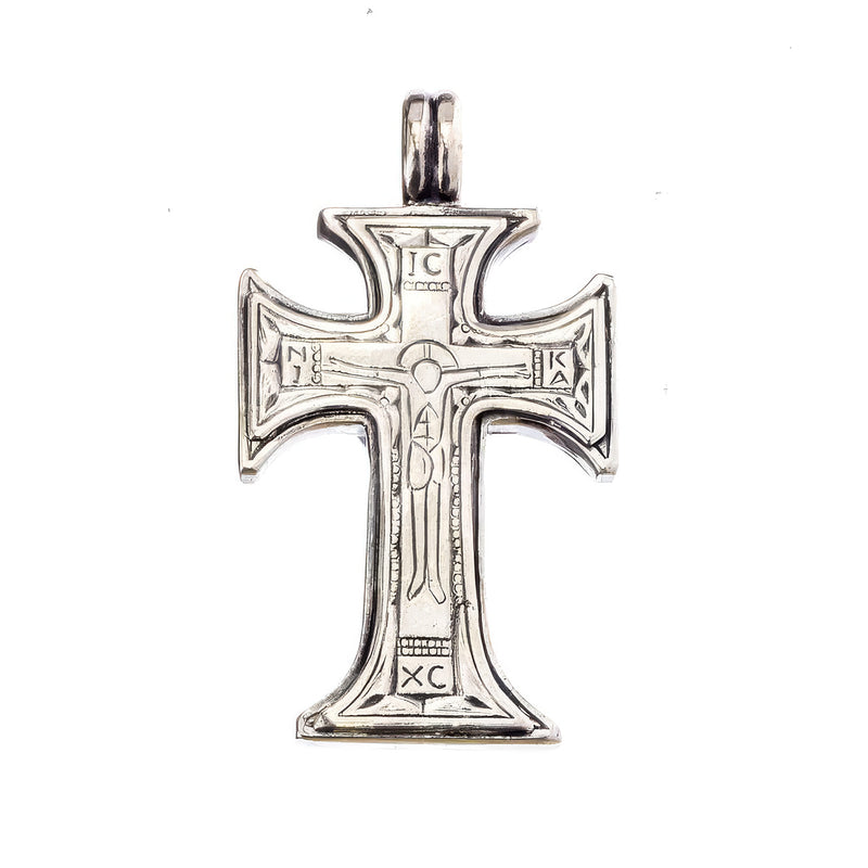 ICXC NIKA Templar Latin Cross - Sterling Silver - Cross Necklace
