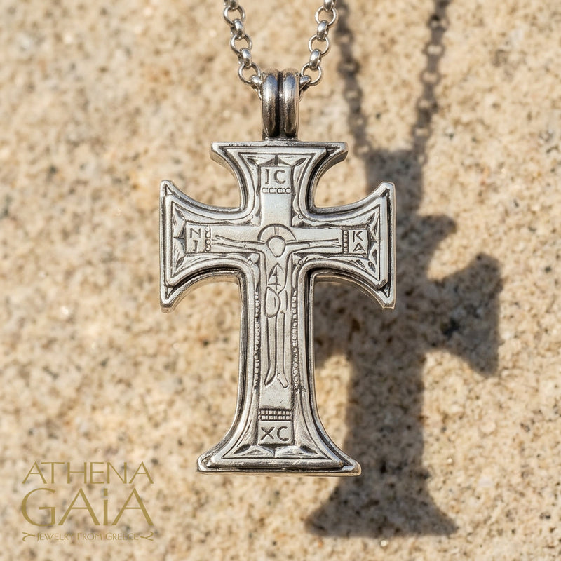 ICXC NIKA Templar Latin Cross - Sterling Silver - Cross Necklace