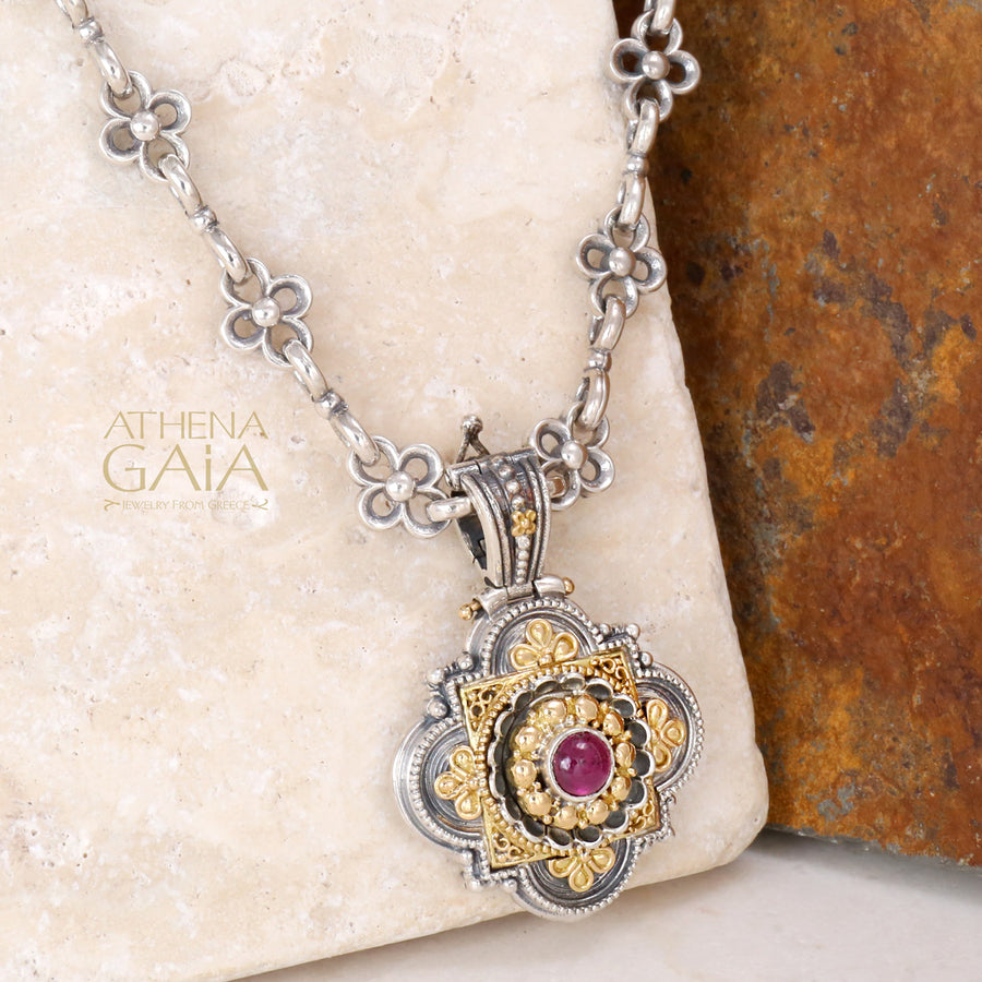 Faith Pendant - 18k Gold & Sterling Silver Pendant