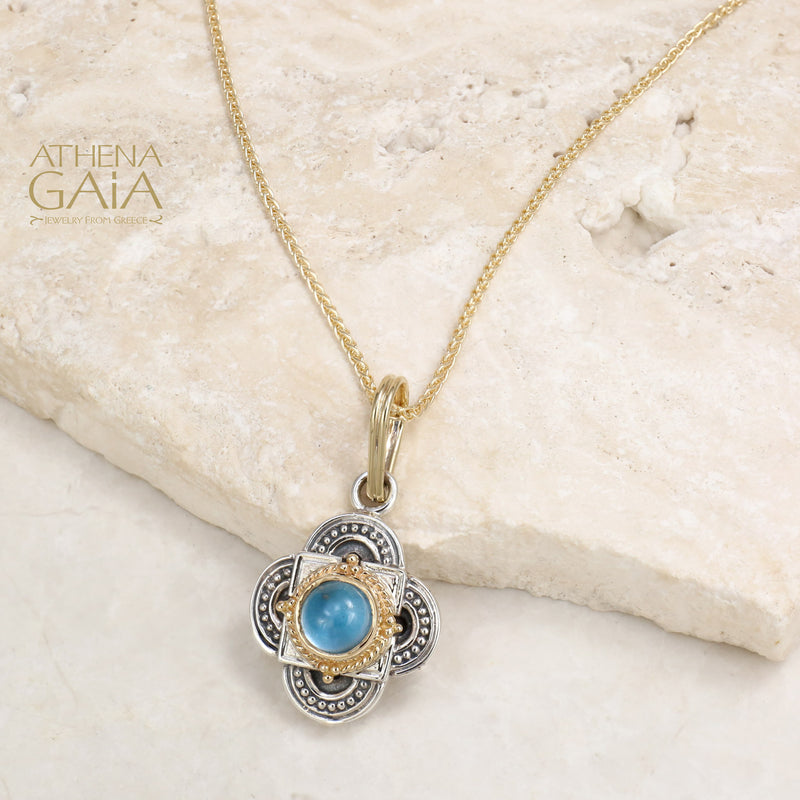 Cyclades Faith Navigation Pendant - 18k Gold & Sterling Silver Pendant