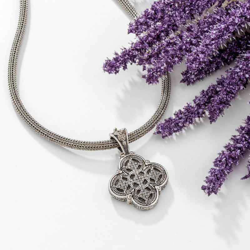Gaelic Celtic Knot Cross - Sterling Silver - Filigree Greek Cross