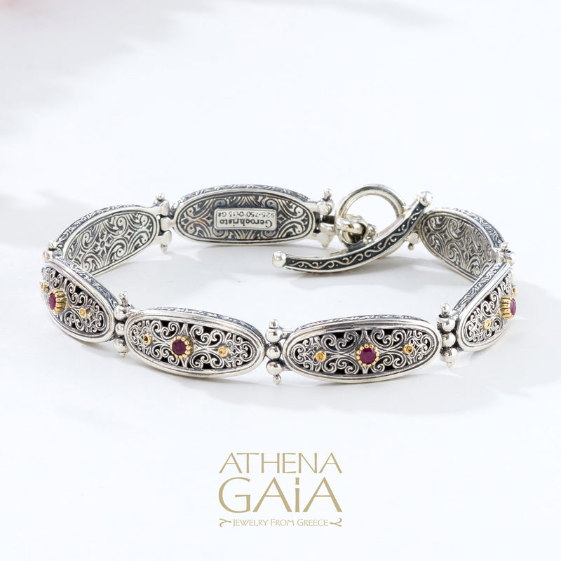 Mediterranean Oval Link Bracelet - 18k Gold & Sterling Silver Bracelet