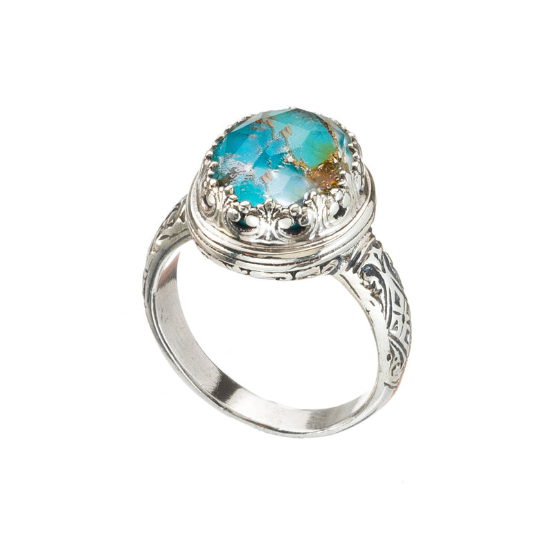 Pop Rocks Iris Oval Silver Ring (Large) - Sterling Silver Ring - Cocktail Ring