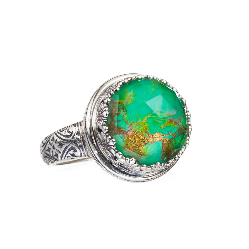 Pop Rocks Iris Round Silver Ring (Large) - Sterling Silver Ring - Cocktail Ring