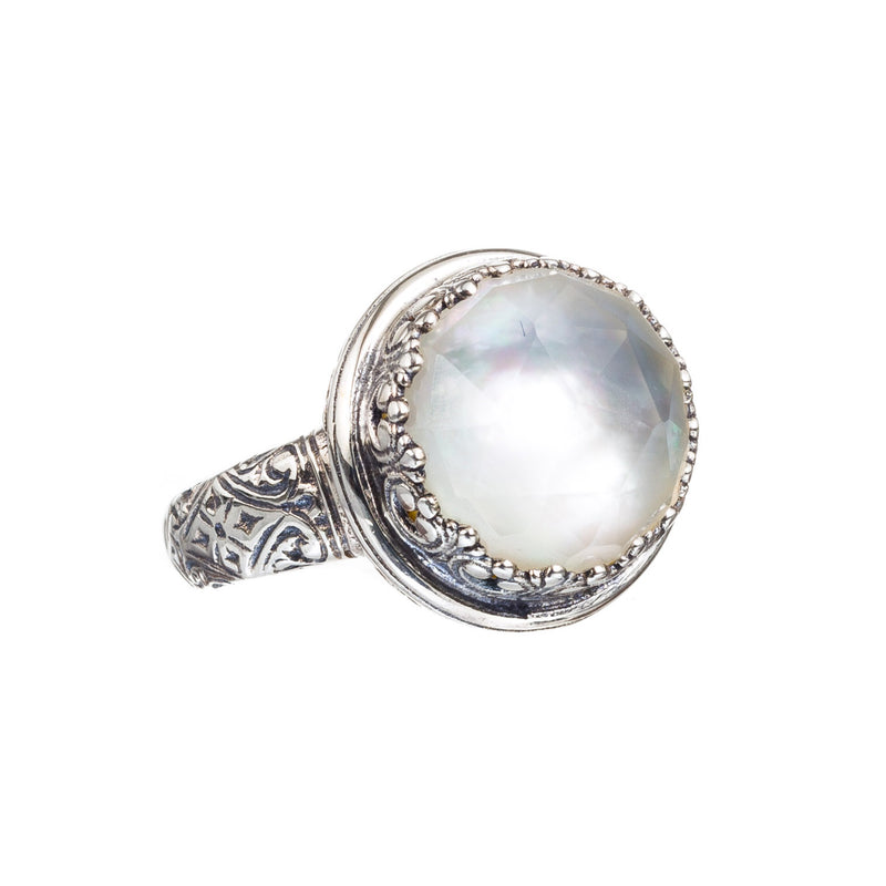 Pop Rocks Iris Round Silver Ring (Large) - Sterling Silver Ring - Cocktail Ring