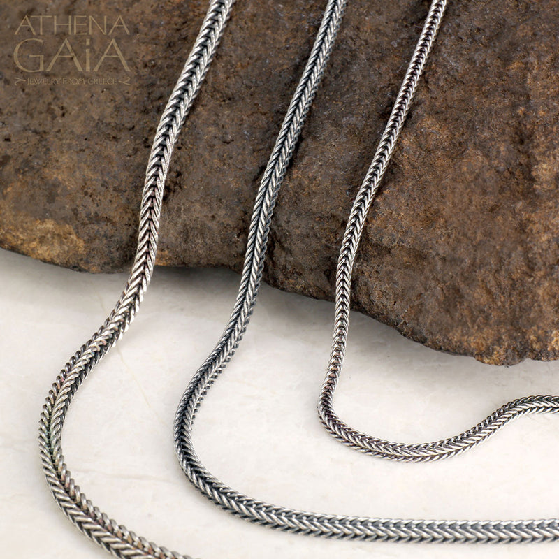 Classic Greek Sterling Silver Chain