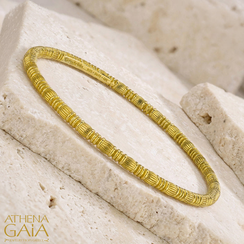 Kassandra 6517 Bracelet - Gold Plated Sterling Silver - Solid Bangle Bracelet