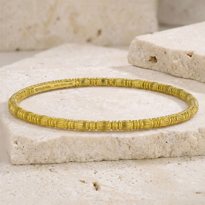 Kassandra 6517 Bracelet - Gold Plated Sterling Silver - Solid Bangle Bracelet