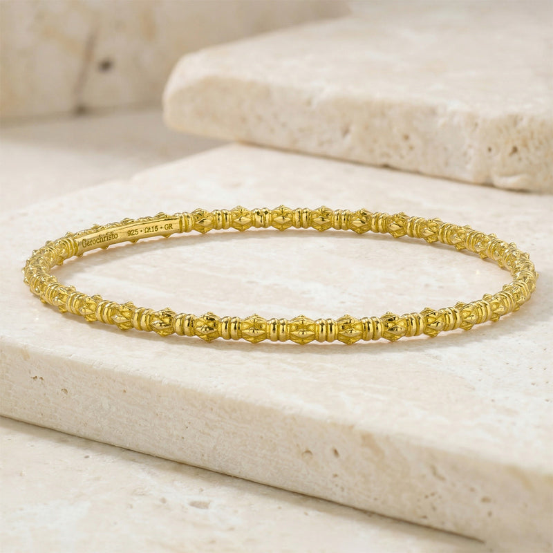 Kassandra 6527 Bracelet - Gold Plated Sterling Silver - Solid Bangle Bracelet