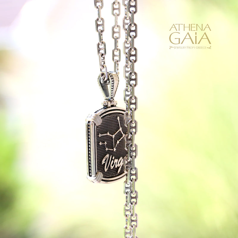 Silver Reversible Zodiac Pendant - Sterling Silver Pendant