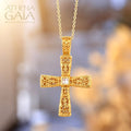 Pillars Orthodox Cross (Small) - 18k Gold - Byzantine Cross