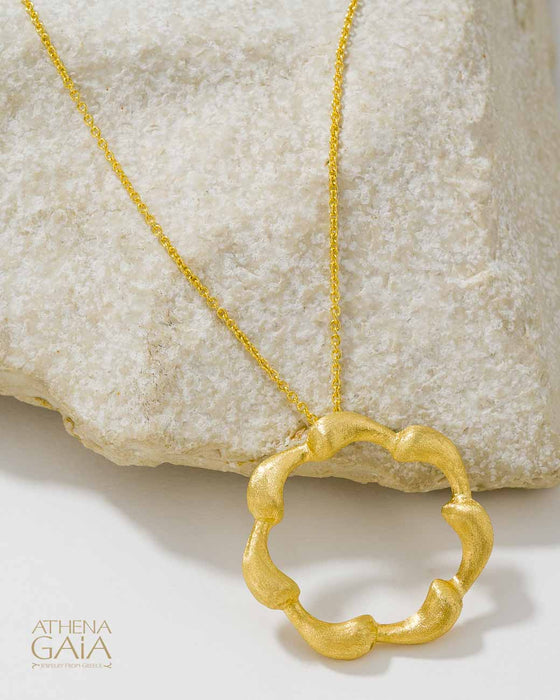 Ocean Waves Pendant Necklace (Small) - 18k Gold Necklace