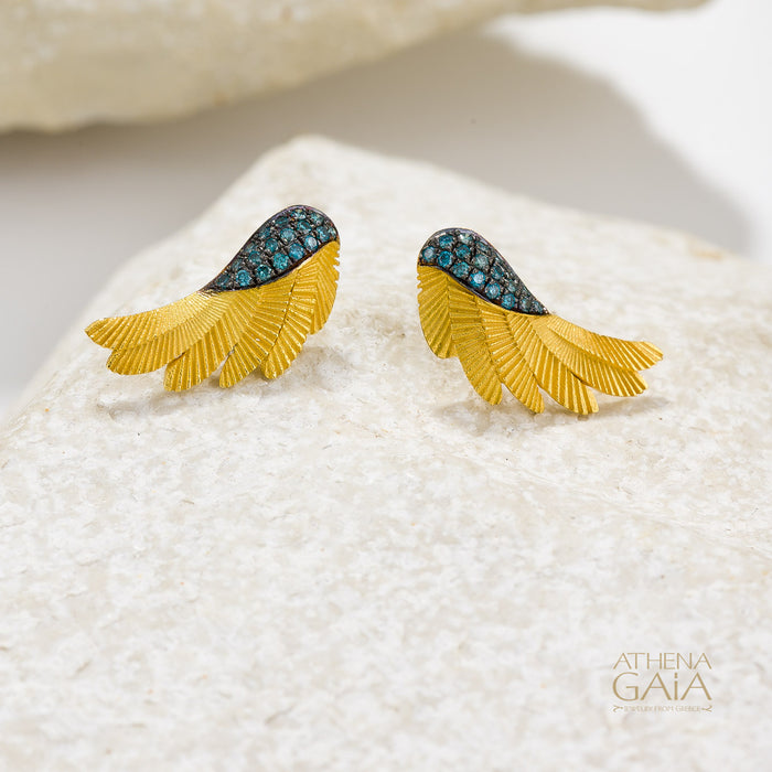 Icarus Blue Diamond Earrings - 18k Gold & Diamonds Earrings