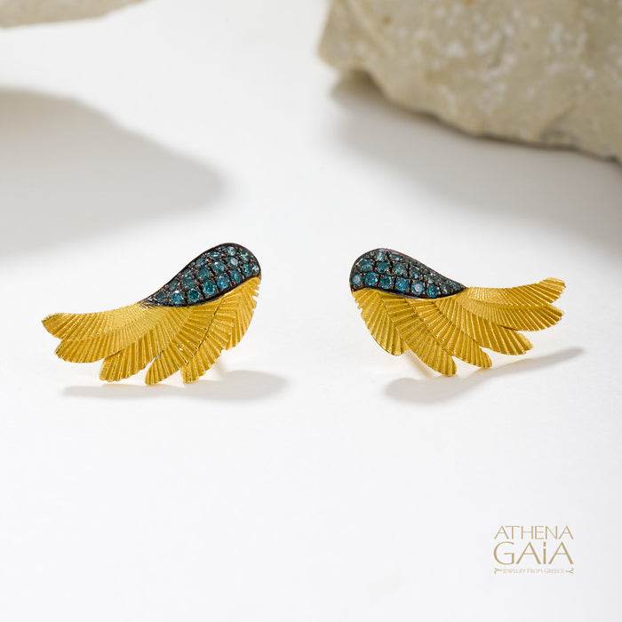 Icarus Blue Diamond Earrings - 18k Gold & Diamonds Earrings