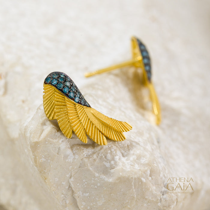 Icarus Blue Diamond Earrings - 18k Gold & Diamonds Earrings