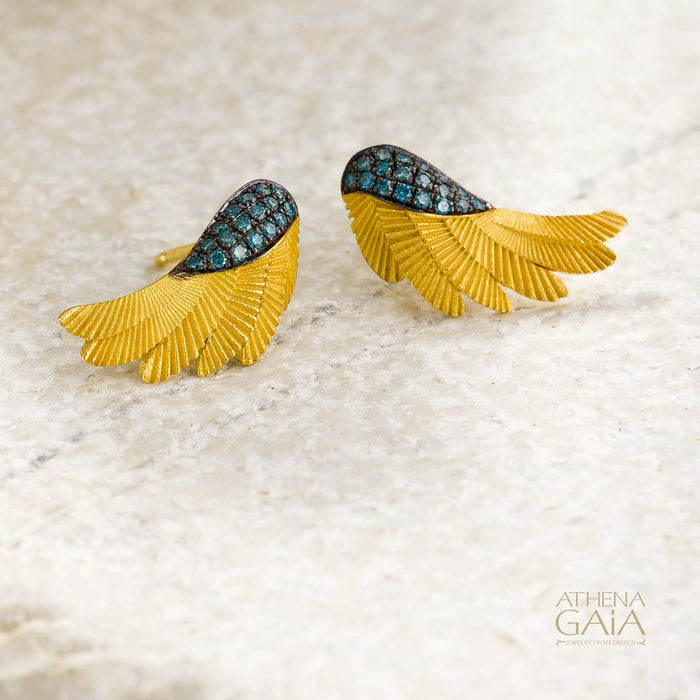 Icarus Blue Diamond Earrings - 18k Gold & Diamonds Earrings