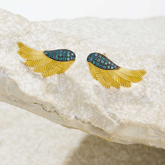Icarus Blue Diamond Earrings - 18k Gold & Diamonds Earrings