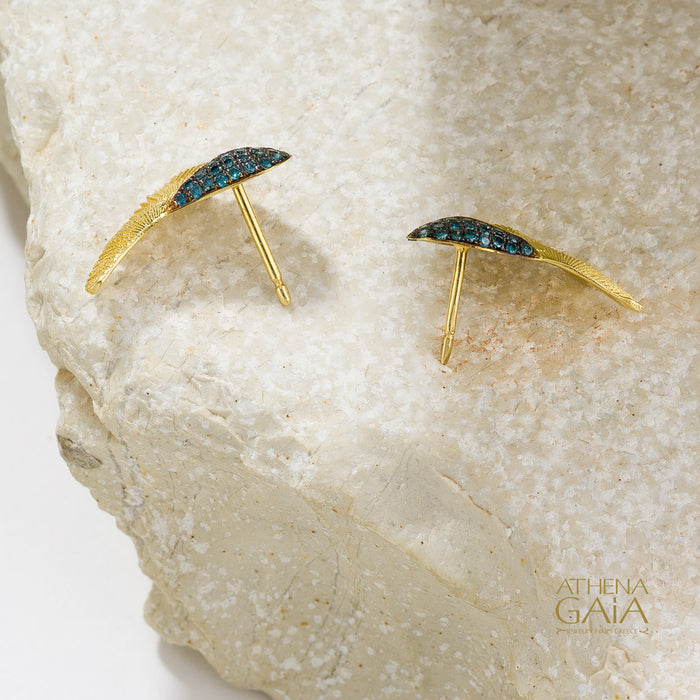 Icarus Blue Diamond Earrings - 18k Gold & Diamonds Earrings