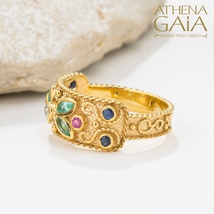 Regal Byzantine Butterfly Garden Ring